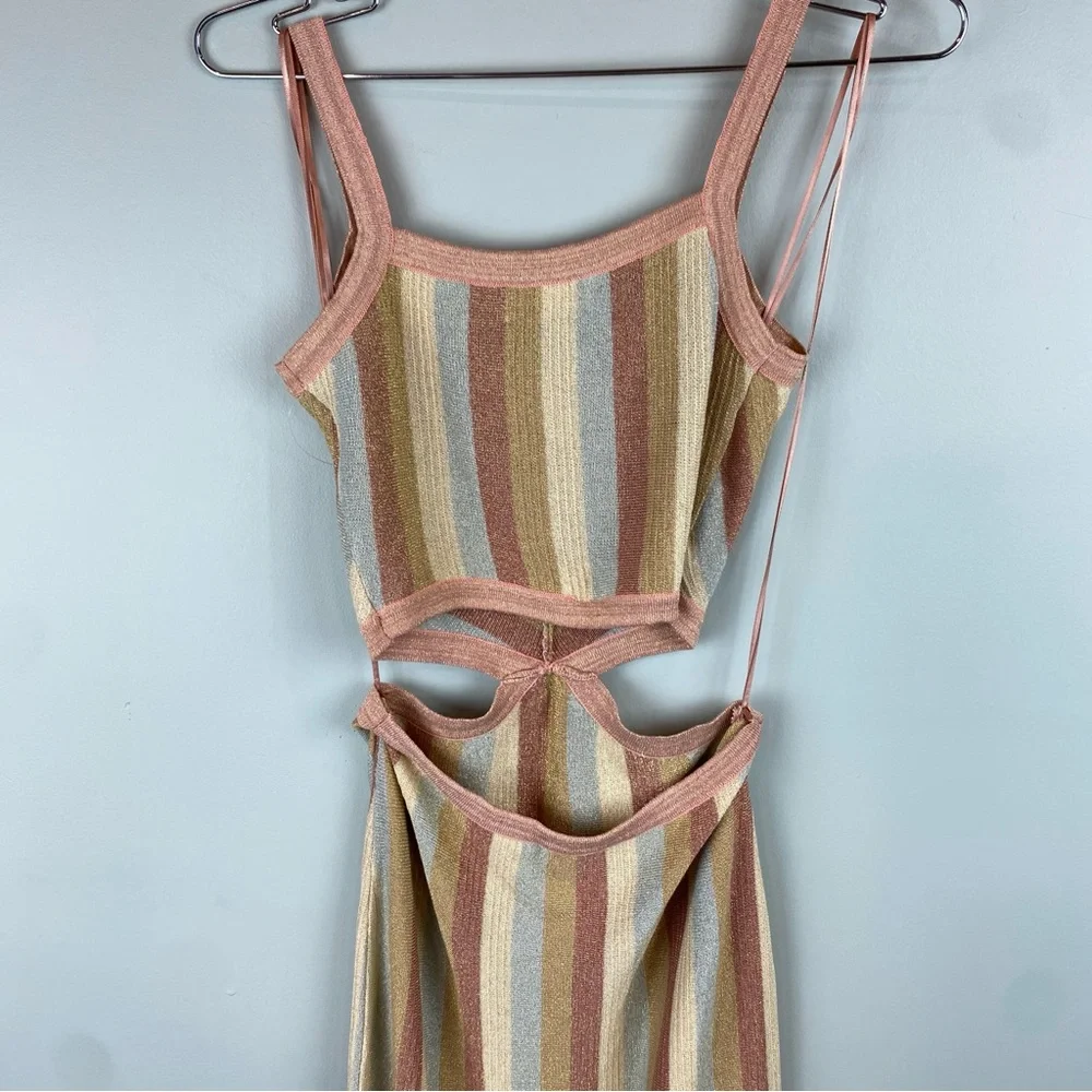 NWOT Altar’d state Avery Striped
Midi metallic knit Dress size XS - Picture 5 of 9
